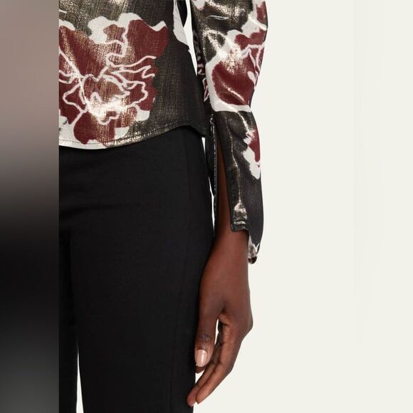 NEW TANYA TAYLOR cameron top in black multi Lame Shimmer 0 - Picture 5 of 17